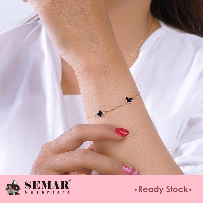 Gelang Emas Black Clover Butterfly Gold 17K Semar Nusantara